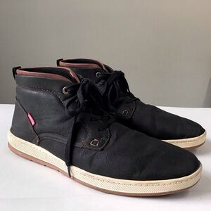 Levi’s Mens Black Shoes Casual Sneaker Size 13 Synthetic Leather Mid-Top Goshen